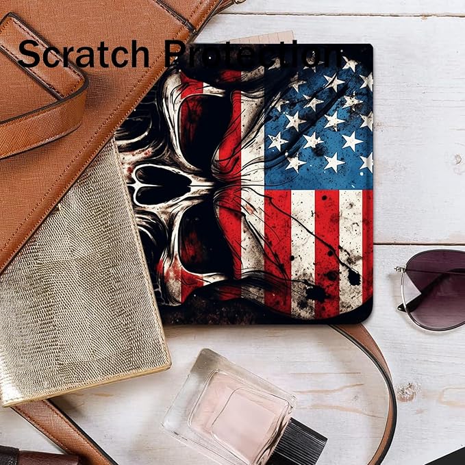 Vintage American Flag and Skull