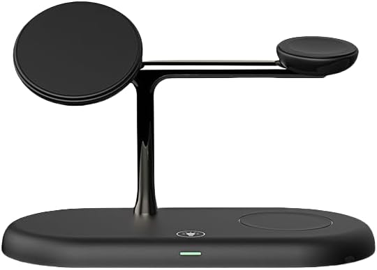 Wirleless Charger 3 in 1 Wireless Charging Station for iPhone 16/15/14/13/12 Fast Charging for AirPods/Apple Watch &ampSamsung Galaxy Watch with Night Light