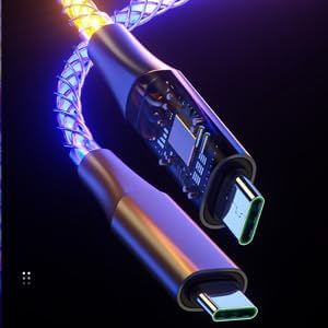 Colorful RGB Current Flowing USB A to Type C
