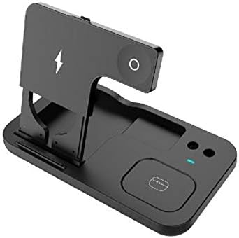BoxWave Charger Compatible with Marshall Major IV - Wireless MultiCharge Desktop Stand Pro Qi Wireless 4 in1 Charger Stand Multiple Devices for Marshall Major IV - Jet Black