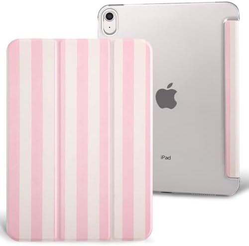 case for ipad 11th Generation11 Inch 2025 (A16 Chip) &amp 10th Gen 10.9 Inch 2022 - Slim Scratch-Resistant Hard PC Translucent Back Shell Smart Cover Wake/Sleep FunctionPink Stripes