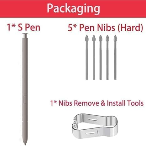 S Pen S24 Ultra (with-Bluetooth) Replacement for Samsung Galaxy S24 Ultra 5G Replacement Tips/Nibs (*Light Gray*)