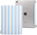 case for ipad 11th Generation11 Inch 2025 (A16 Chip) &amp 10th Gen 10.9 Inch 2022 - Heavy Duty Scratch-Resistant Hard PC Translucent Back Shell SmartCover Wake/Sleep FunctionBlue Stripes
