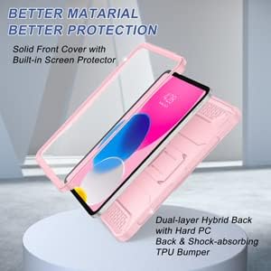 Soke Case for iPad 10th Generation 10.9-inch 2022 with Built-in Screen Protector and Kickstand Rugged Full Body Protective Cover for New Apple iPad 10.9 Inch - Light Pink