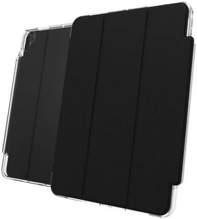 ZAGG Crystal Palace Folio iPad Air 13 (M5)/ (M4)/ (M3)/ (M2) Case - Ultra-Slim Drop-Proof up to 6.5ft Crystal Clear with Scratch-Resistant Surface Integrated Non-Magnetic Foldable Stand