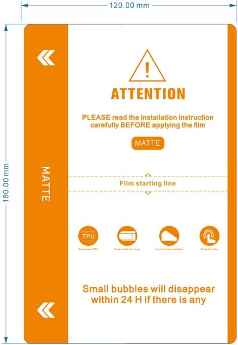 50pieces/ bag 4 Layer 120mm X 180mm TPU HD Matte Privacy Flexible Hydrogel Film Straight Curved Screen Protector Cut Machine Mobile Phone Protective Film (Matte)