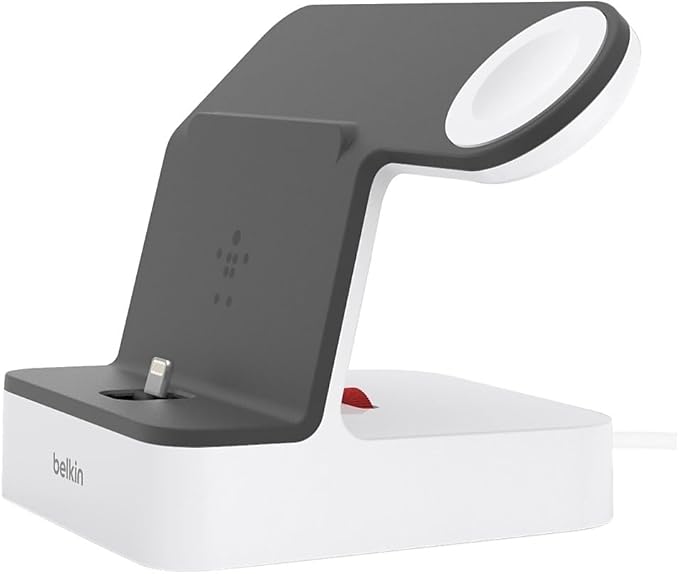 Belkin 2-In-1 Iphone &amp Apple Watch Charging Dock - Powerhouse Charging Station + Apple Watch Charging Stand - Designed For Iphone 6/7/8/X/Xs/Xr/Xs Max Apple Watch Series 4 3 2 &amp 1