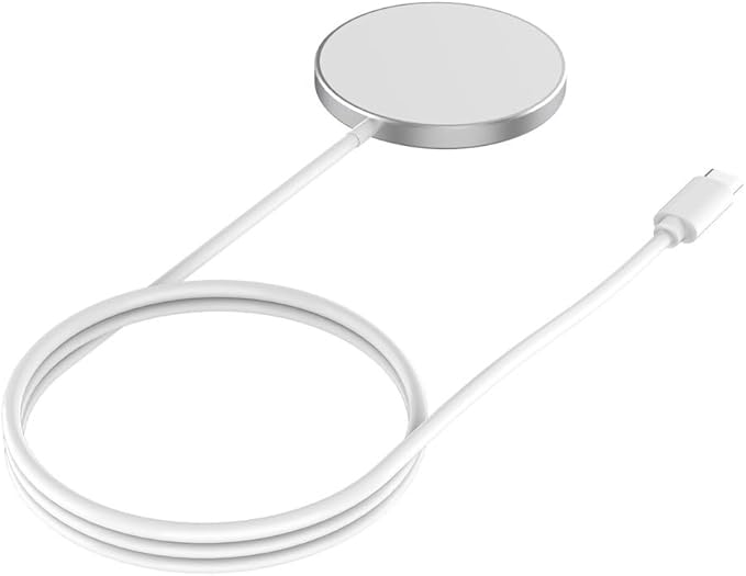 JOBY Magnetic Wireless Charger Wireless Charger Compatible with MagSafe Qi Technology 15W Fast Charging Compatible with iPhone and Android Smartphones 1m USB-C Cable Grey