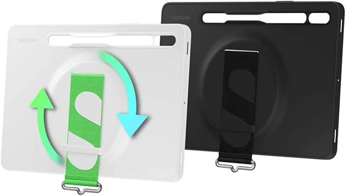 SAMSUNG Galaxy Tab S8 Swivel Strap Cover Protective Tablet Case with Hand Grip US Version Black