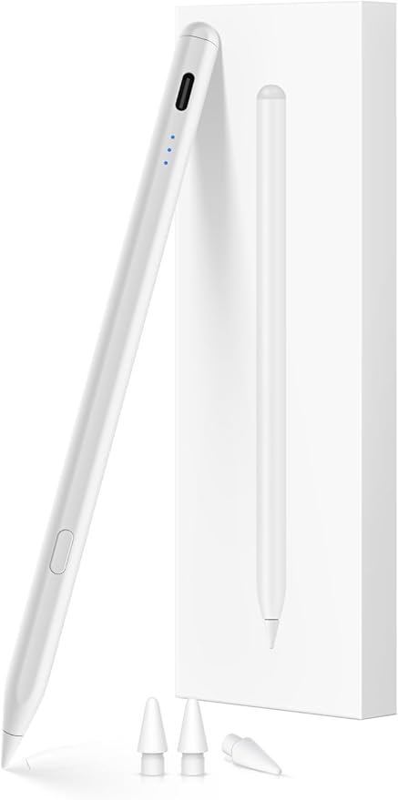 KEEPRO Stylus Pen for iPad 2018-2026 USB-C Fast Charging Pencil Pixel-Perfect Tilt Sensitivity for iPad 11/10/9/8/7/6/A16 Mini 7/6/5 Air M4/M3/M2 11/13/5/4/3 Pro M5/M4 13/12.9″/11″