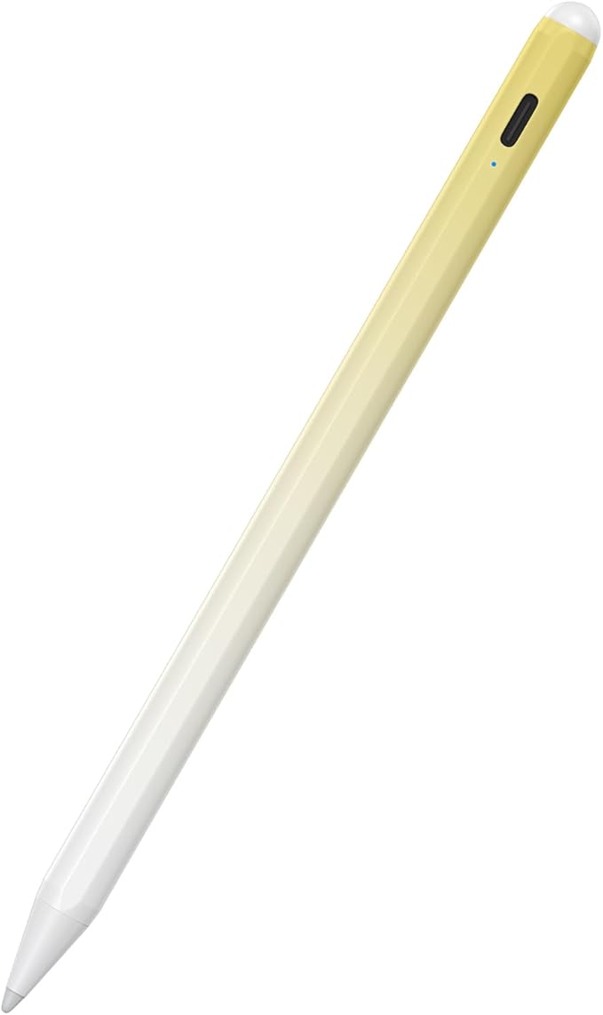 Stylus Pen for iPad 6th-11th Generation-2X Fast Charge Active Pencil Compatible with 2018-2025 Apple iPad Pro 11/12.9/M4 iPad Air 3/4/5/M2/M3iPad mini 5/6 Gen-Gradient White Yellow