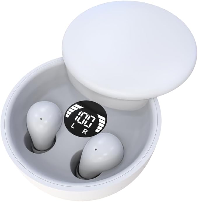 Mini Invisible Headphones Bluetooth 5.4 True Wireless Hidden in-Ear Earphones Sport Audio EarbudComfortable Mini Earbuds for Sleep Friendly Side Sleeping Earphones for Work (White)