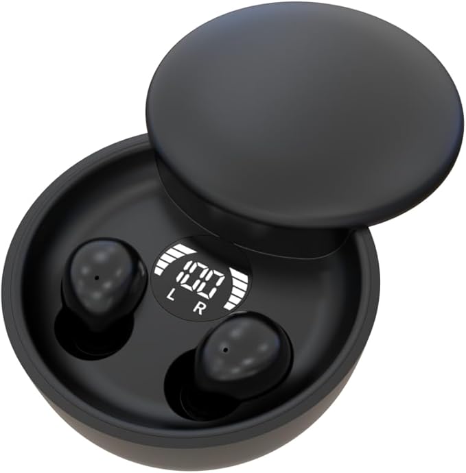 Mini Invisible Headphones Bluetooth 5.4 True Wireless Hidden in-Ear Earphones Sport Audio EarbudComfortable Mini Earbuds for Sleep Friendly Side Sleeping Earphones for Work (Black)