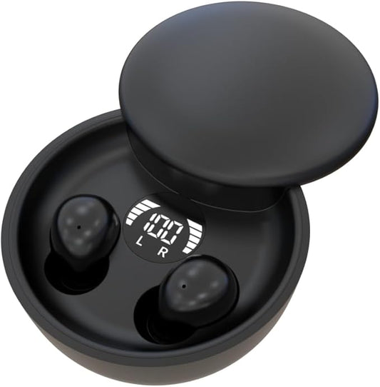 Mini Invisible Headphones Bluetooth 5.4 True Wireless Hidden in-Ear Earphones Sport Audio EarbudComfortable Mini Earbuds for Sleep Friendly Side Sleeping Earphones for Work (Black)