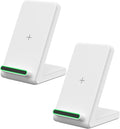 2 Pack Fast Wireless Charger Stand for Samsung 15W Wireless Charging Stand for Apple iPhone for Samsung Galaxy S22/S21/S20 for Google Pixel for LG and More.