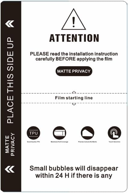 50pieces/ bag 4 Layer 120mm X 180mm TPU HD Matte Privacy Flexible Hydrogel Film Straight Curved Screen Protector Cut Machine Mobile Phone Protective Film (Matte Privacy)