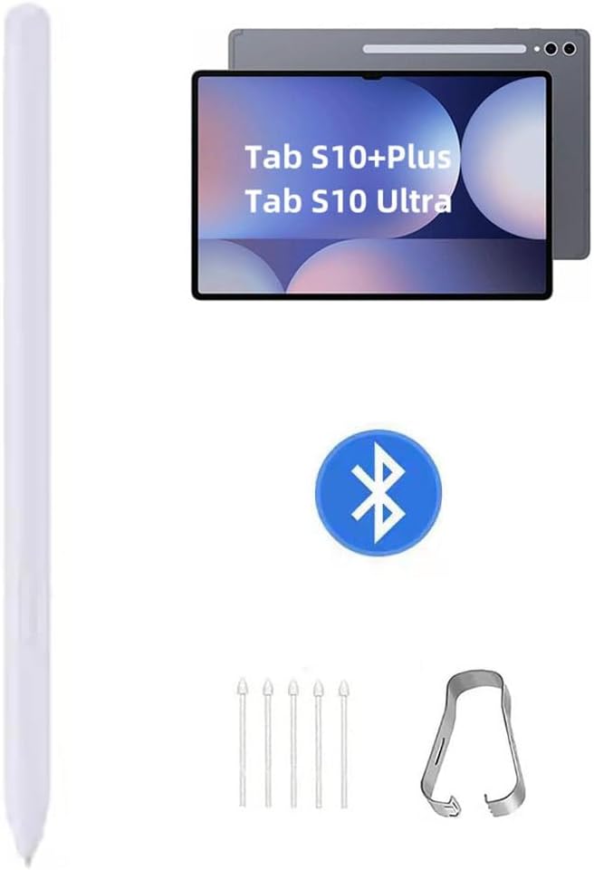 Tab S10 Ultra/S10 Plus S Pen Compatible with Samsung Galaxy Tab S10+ Plus/Tab S10 Ultra All Versions Stylus Pen with Bluetooth 4096 Pressure Sensor .Slim 0.7mm Tip with 5xTips (Moonstone Gray)