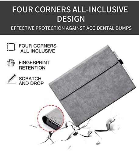 Protective Case for Surface Pro 7/Pro 6/Pro 5/Pro 4 TabletSurface12.3 Inch Case Compatible with Type Cover Keyboard Business Cover with Pen HolderGray