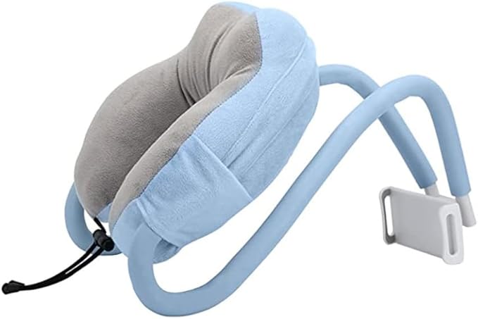 Neck Pillow Phone HolderLazy Gooseneck Cell Phone Stand with 360 ClipUniversal Mobile Phone Tablet Stand for iPhone 15 14/14 Pro Max/13 (Blue)