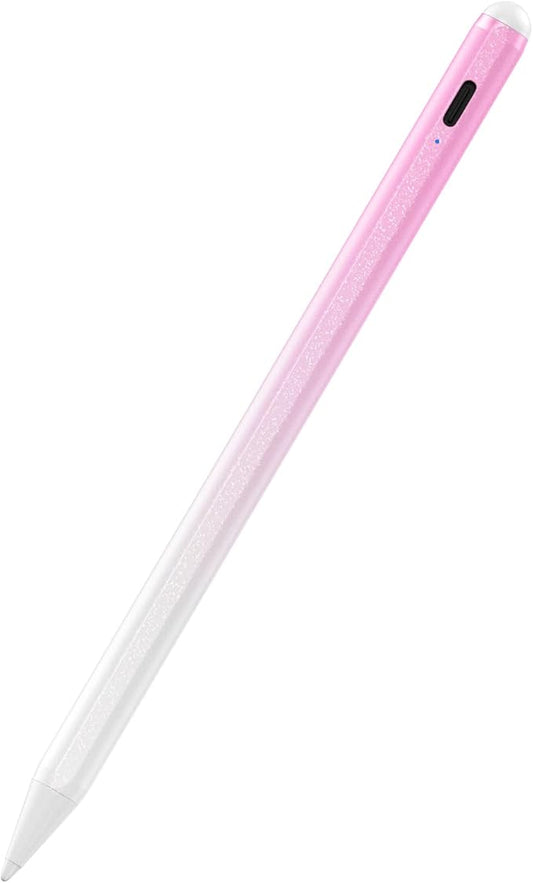Stylus Pen for iPad 6th-11th Generation-2X Fast Charge Active Pencil Compatible with 2018-2025 Apple iPad Pro 11/12.9/M4 iPad Air 3/4/5/M2/M3iPad mini 5/6 Gen-Gradient White Pink