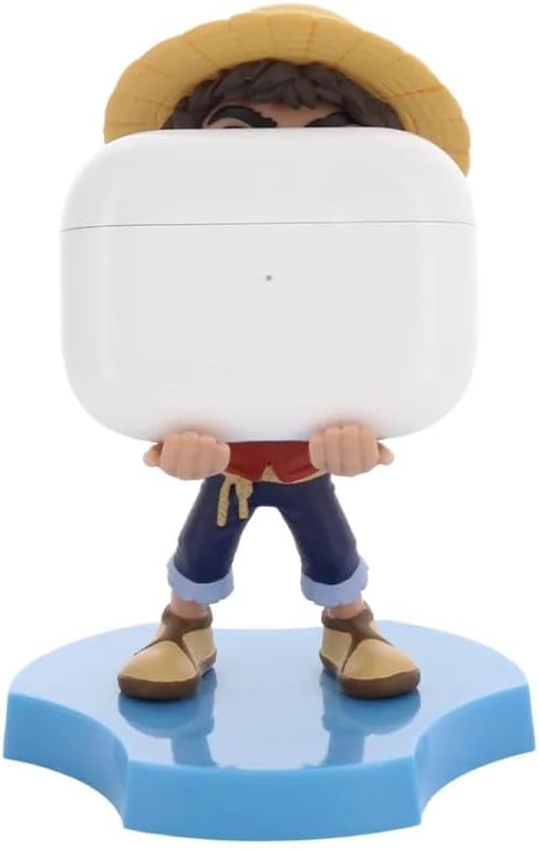 Cableguys Minis One Piece Luffy Phone Stand &amp Earbuds Holder - Phone Holder for Desk and Bedside Earbud Holders for Cell Phones Earphone &amp Small Devices Fun Desk Accessories for Kids and Ad