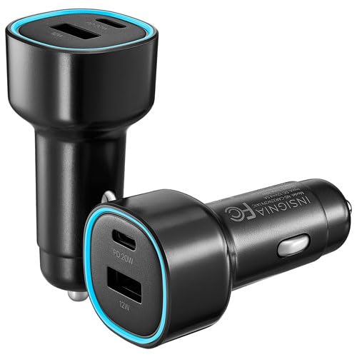 32W Dual USB-C/USB-A Car Accessory (2 Pack)
