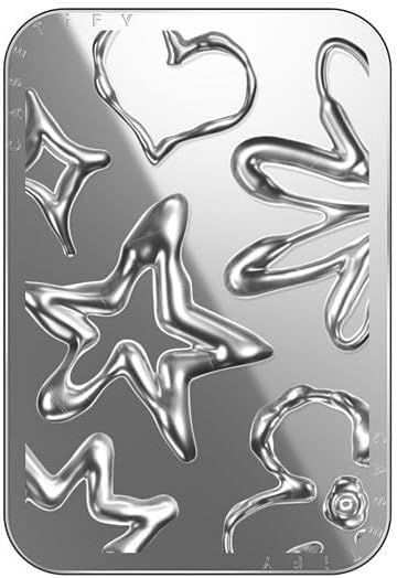 CASETiFY Snappy Card Holder Stand Compatible with Magsafe - Chrome Doodles - Silver Mirror
