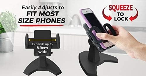by Cup Call Desktop Phone Mount - View Your Cell Phone at Any Angle - Fully Adjustable Phone Stand Great for Video Chatting - Tilts &amp Rotates for Easy Viewing - Easy Phone Charging Access
