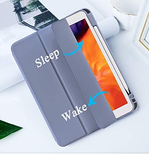SIWENGDE Cases for iPad Pro 12.9 Case 6th/5th/4th Generation (2022/2021/2020) with Pencil Holder [Apple Pencil Wireless Charging] Soft TPU Smart Tri-fold Stand Protective Cover(Lavender)