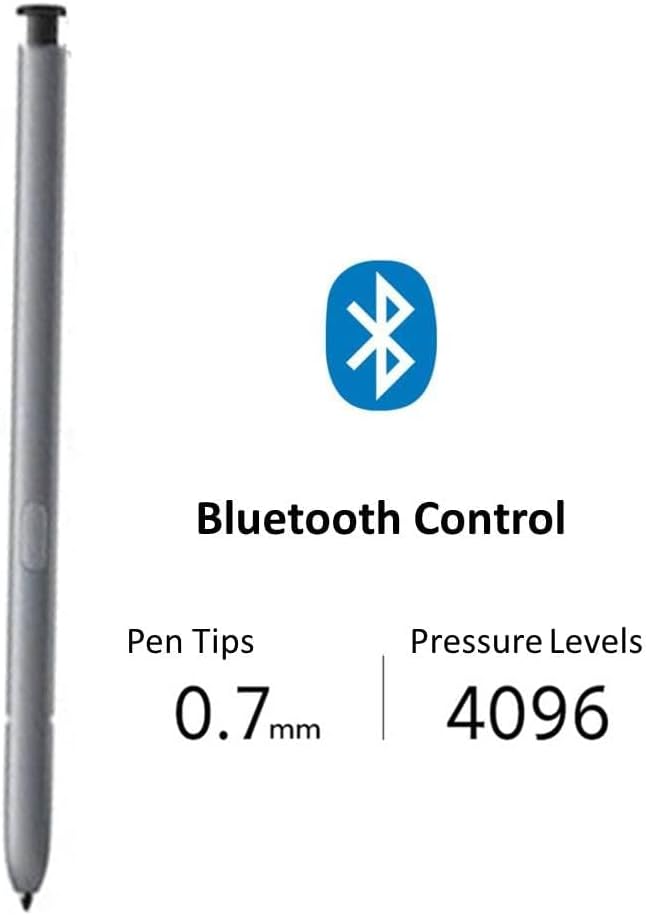 S22 Ultra Pen (WithBluetooth) Replacement for Samsung Galaxy S22 Ultra S Pen Replacement S22 Ultra Stylus Pen (4096 Pressure Levels) with 5*Tips/Nibs (Graphite)