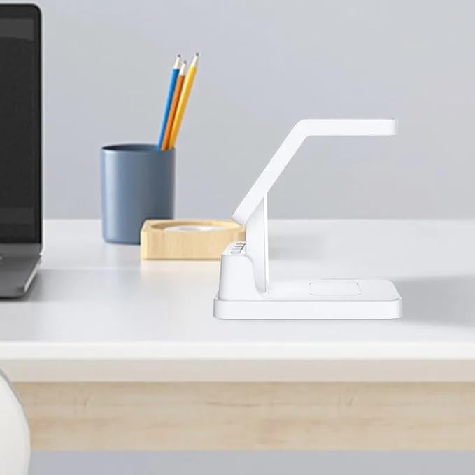 Magnetic Three-in-one 15W Wireless Charger with Clock (White)
