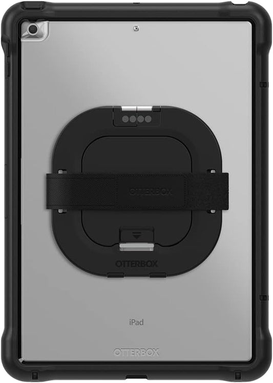 OtterBox Unlimited Series Case with Kickstand &amp Hand Strap + Screen Protector for iPad 7th 8th &amp 9th Gen (10.2 Display - 2019 2020 &amp 2021 Version) - Non-Retail/Ships in Polybag - Clear/