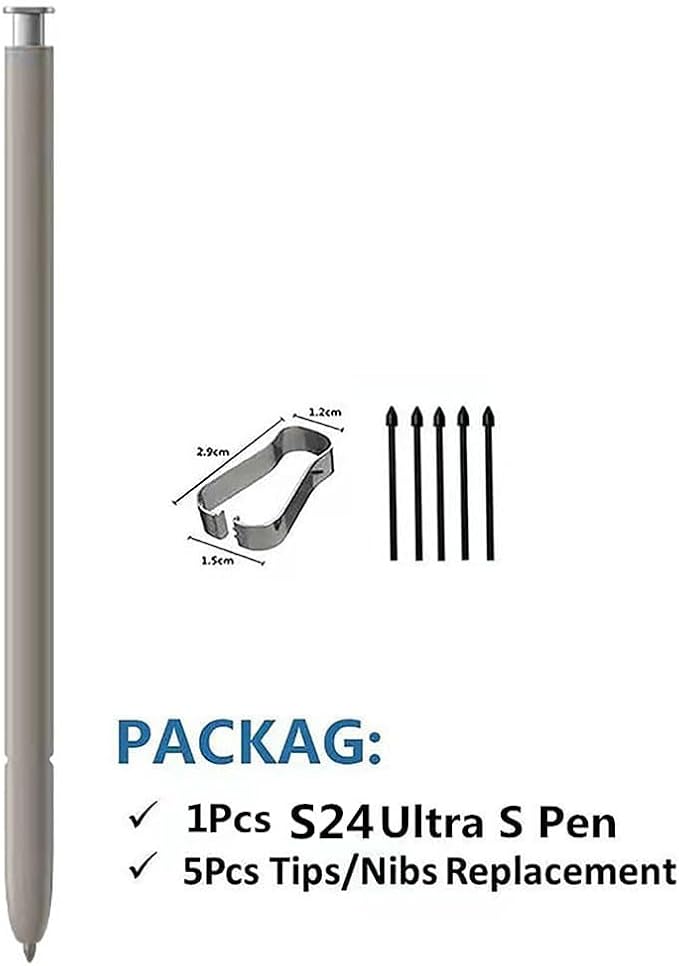Galaxy S24 Ultra S Pen Replacement for Samsung Galaxy S24 Ultra Stylus Touch S Pen All Versions + 5 x Nibs (Violet)