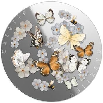 CASETiFY Snappy Grip Stand Compatible with Magsafe - Butterfly Sunday - Silver Mirror