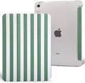 case for ipad 11th Generation11 Inch 2025 (A16 Chip) &amp 10th Gen 10.9 Inch 2022 - Slim Scratch-Resistant Hard PC Translucent Back Shell SmartCover Wake/Sleep FunctionGreen Stripes