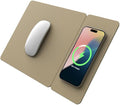 POUT H3 Split Wireless Charging Mouse Pad – Fast Qi Charger with Magnetic Attachment – Smooth Surface &amp Anti-Slip Base – Compatible with Smartphones and Earbuds (Latte Cream)