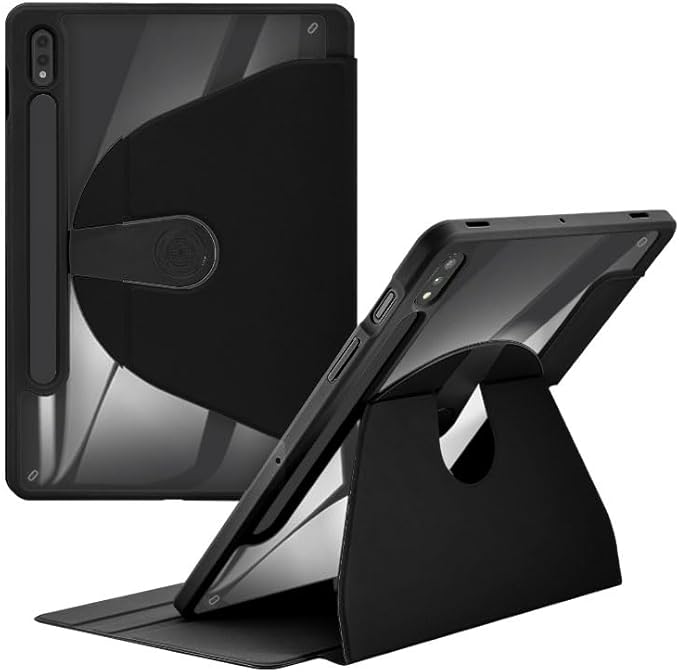 Shockproof Tablet Case for Samsung Galaxy Tab S8 2022/Tab S7 2020 11 Inch (Model SM-X700/X706/T870/T875/T878) 360° Swivel Multi-Angle Stand Case Cover with Auto Wake/Sleep Black