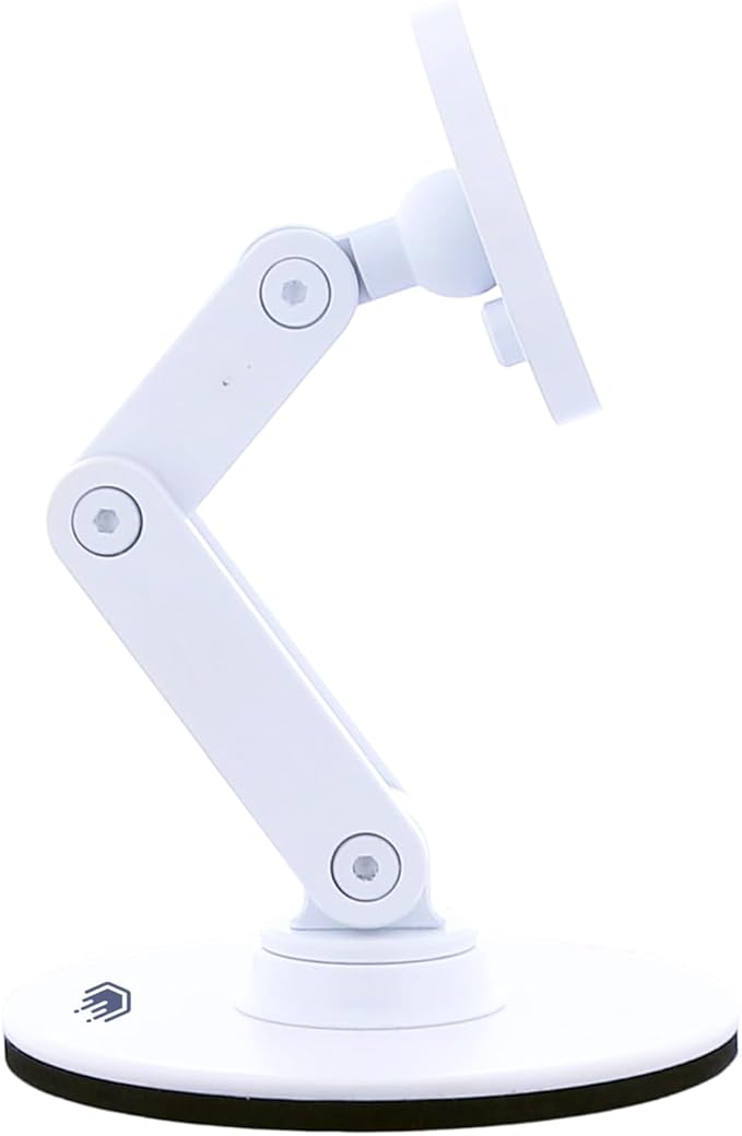 ClikDock Cell Phone Magnetic Wireless Charger Stand 360° Spin Aluminum Construction Compatible with MagSafe Phones for iPhone &amp Andriod (White)