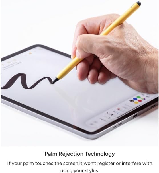 ZAGG Pro Stylus 2 with Active &amp Capacitive Tips Palm Rejection Tilt Recognition Bluetooth Pairing Compatible w/iPad Pro 11/12.9 (34 &amp 5 Gen)/Air 10.9/iPad 10.2/9.7/Mini 5/ iPad Air (M2)
