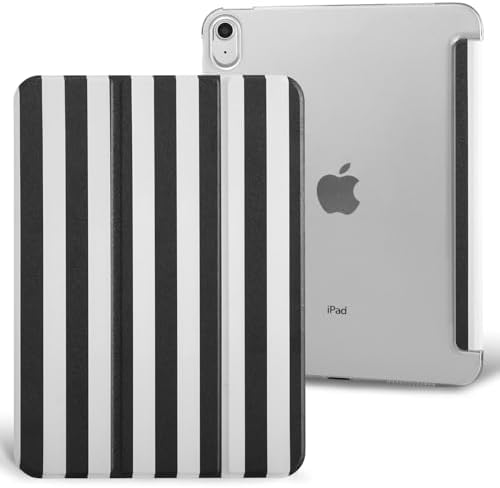 case for ipad 11th Generation11 Inch 2025 (A16 Chip) &amp 10th Gen 10.9 Inch 2022 - Slim Scratch-Resistant Hard PC Translucent Back Shell Smart Cover Wake/Sleep FunctionBlack Stripes
