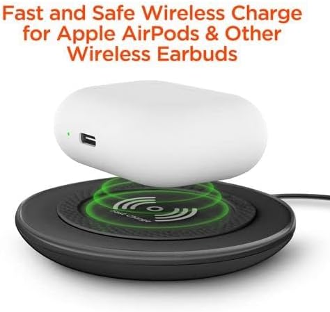 HyperGear ChargePad Pro Wireless Charging Pad - (Black) 15W Fast Charging Wireless Portable Charger Soft Grips &amp LED Power Indicator Qi Compatible Android AirPods &amp iPhone Charger for Home