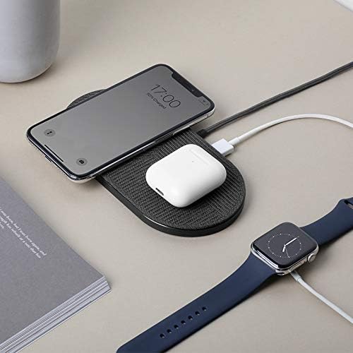 NATIVE UNION Drop XL Wireless Charger – 10W Multi-Device Fast Charging Pad Compatible with iPhone &amp Qi Compatible Devices(Adapter for US China and Australia Included)