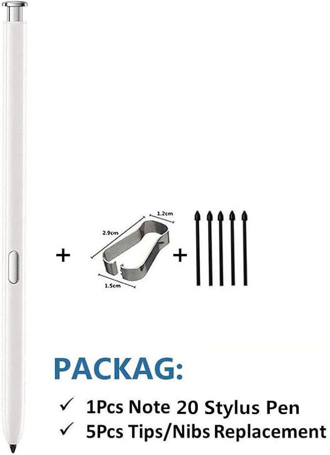 Note 20 S Pen (WithBluetooth) Replacement for Samsung Galaxy Note 20 Note 20 Ultra 5G Stylus Touch S Pen with Tips/Nibs (White)