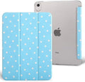 case for ipad 11th Generation11 Inch 2025 (A16 Chip) &amp 10th Gen 10.9 Inch 2022 - Slim Scratch-Resistant Hard PC Translucent Back Shell Smart Cover Wake/Sleep FunctionBlue White Polka dot