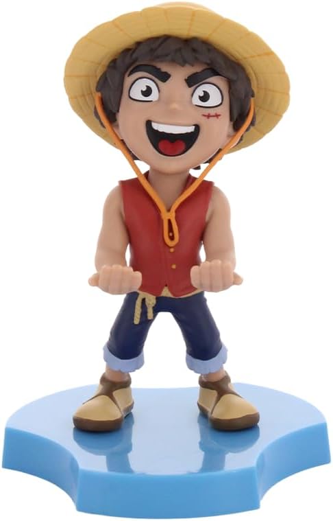 Cableguys Minis One Piece Luffy Phone Stand &amp Earbuds Holder - Phone Holder for Desk and Bedside Earbud Holders for Cell Phones Earphone &amp Small Devices Fun Desk Accessories for Kids and Ad