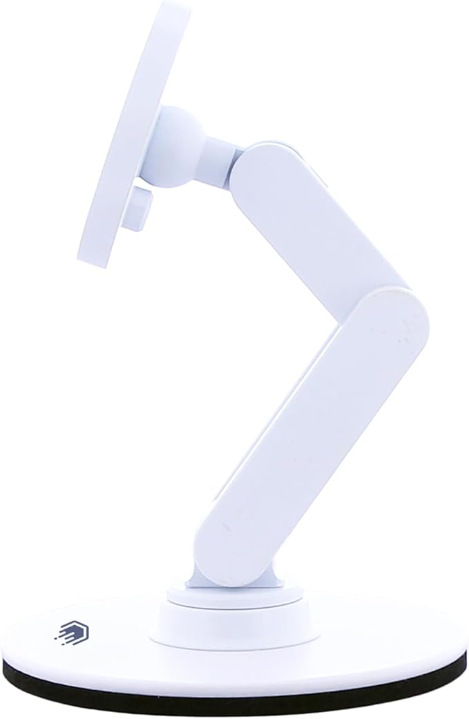ClikDock Cell Phone Magnetic Wireless Charger Stand 360° Spin Aluminum Construction Compatible with MagSafe Phones for iPhone &amp Andriod (White)