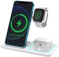 Fast Charging Wireless Charger Station 3 in 1 Multiple Devices Dock 15W Compatible with Any Devices with Wireless Charging Capability Phone Watch and Earbuds. (White)