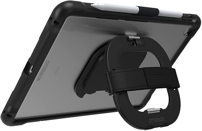 OtterBox Unlimited Series Case with Kickstand &amp Hand Strap + Screen Protector for iPad 7th 8th &amp 9th Gen (10.2 Display - 2019 2020 &amp 2021 Version) - Non-Retail/Ships in Polybag - Clear/