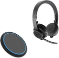 BoxWave Charger Compatible with Logitech Zone Wireless Headset - SwiftCharge PowerDisc Wireless Charger (15W) Qi Wireless 15W Circular Desktop Charger - Jet Black