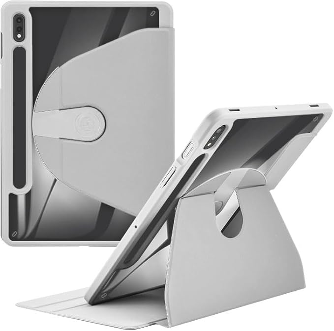 Shockproof Tablet Case for Samsung Galaxy Tab S8 2022/Tab S7 2020 11 Inch (Model SM-X700/X706/T870/T875/T878) 360° Swivel Multi-Angle Stand Case Cover with Auto Wake/Sleep Grey